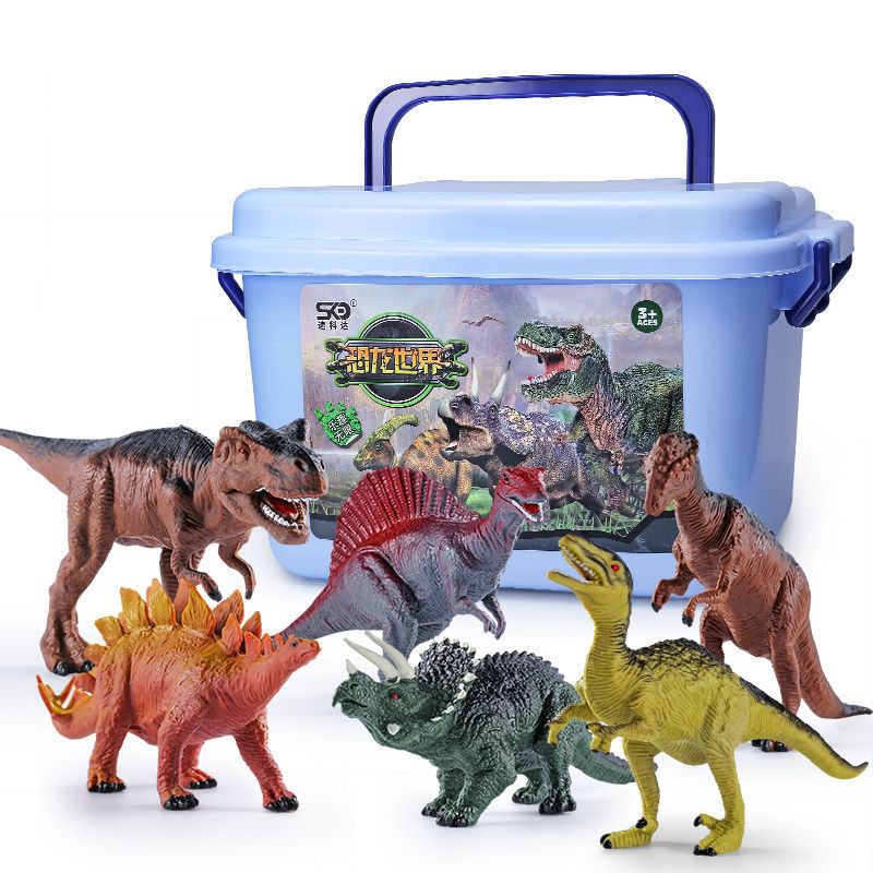 Simulation dinosaur toys, large plastic stegosaurus and Triceratops animal models, first birthday gifts for boys and girls Item Picture