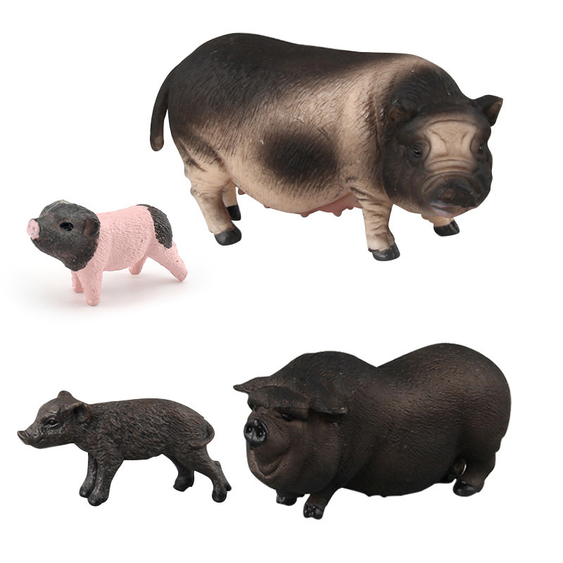 Solid plastic animal models of simulated Vietnamese pigs, male and female piglets, children's toys, office ornaments Specification drawing