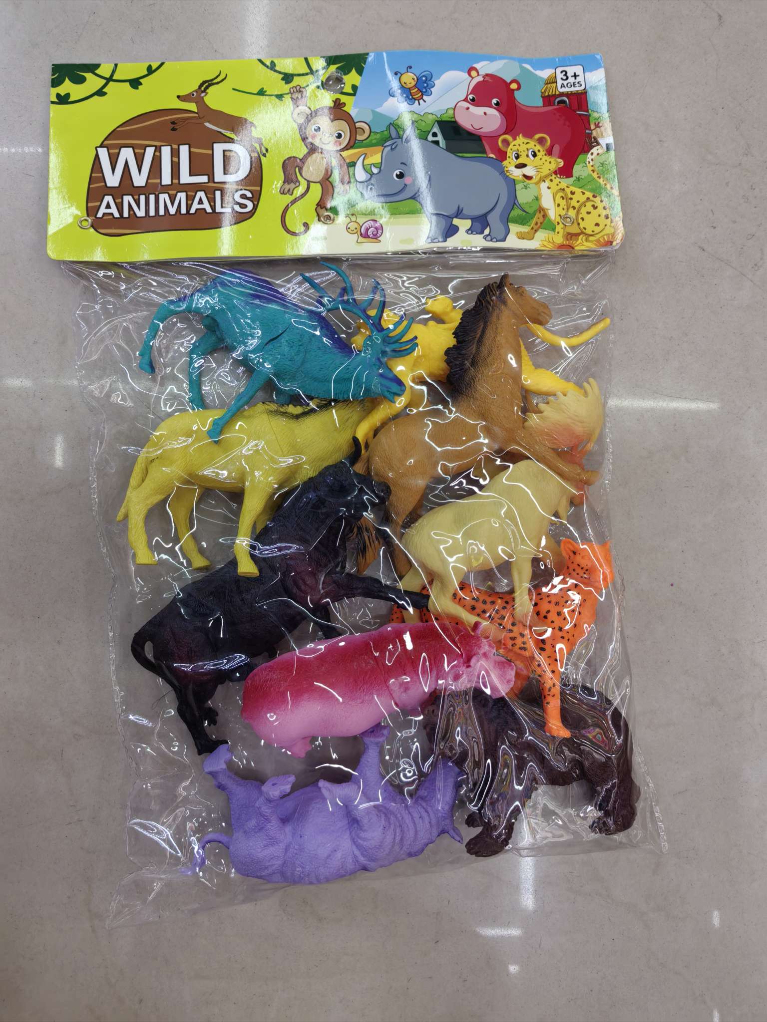 彩色OPP袋动物混装小孩益智玩具