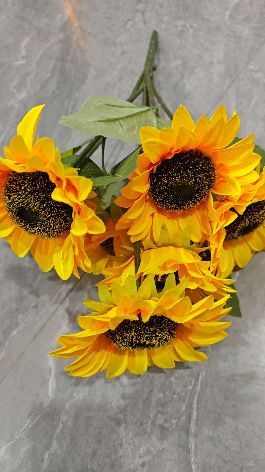 仿真花太阳花，向日葵，单支太阳花，5叉太阳花，装饰品，工程花。详情图5