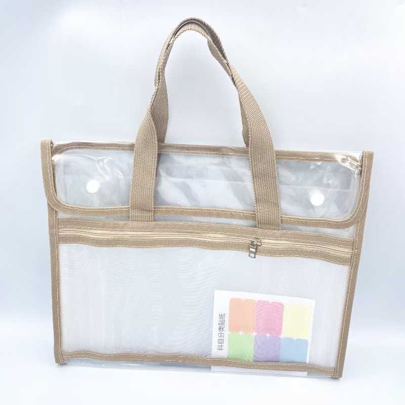 Organ bag, hand-held PVC material bag, office document bag, self-produced and self-sold student stationery and test paper bag Specification image