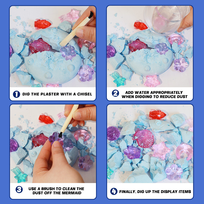 Wholesale of UFO archaeological excavation toys, children's gypsum, gemstone and crystal diy creative and educational treasure hunting small blind boxes Application Scenario