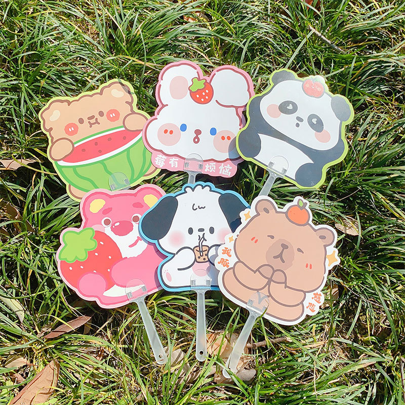 Cute cartoon animal children's irregular-shaped portable summer cooling fans, students' hand-held shaking fans, kindergarten gifts Specification drawing