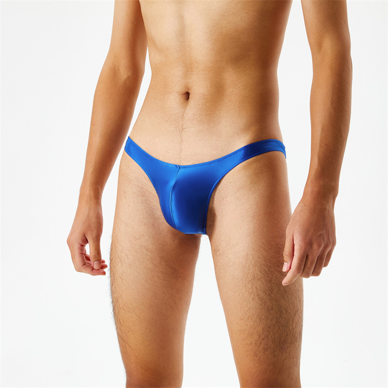 丝光滑透薄油亮光泽丝滑超低腰男士丁字裤t裤性感情趣外贸情趣情趣用品男士三角内裤短裤内裤男红细节图