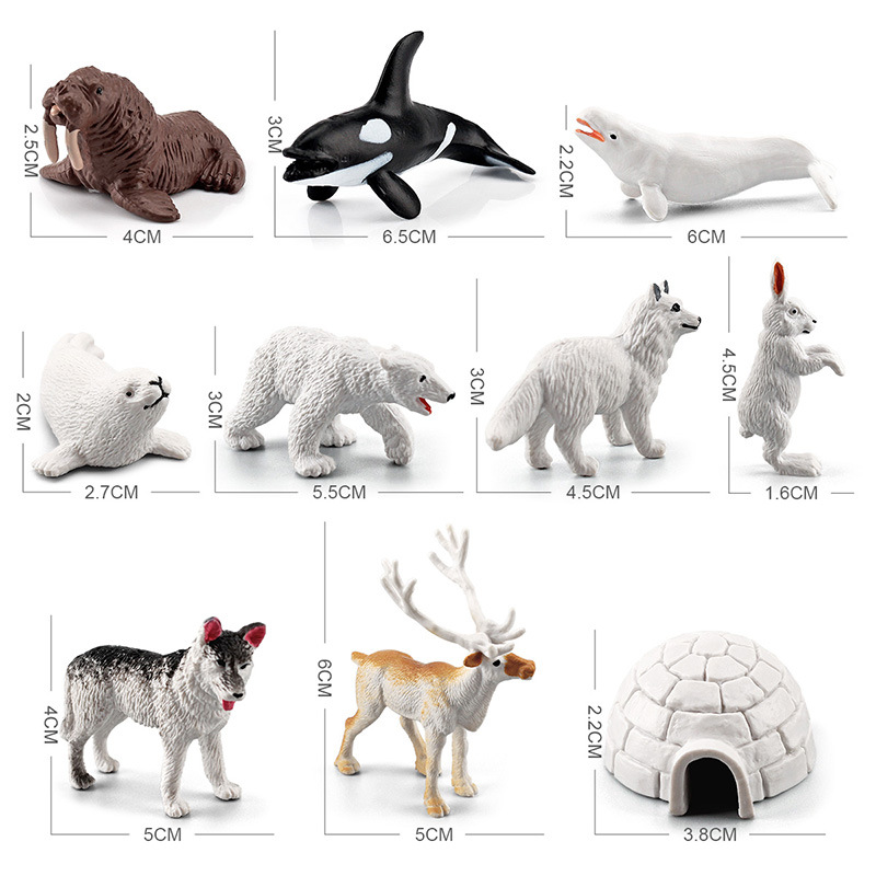Cross-border best-selling realistic small solid Arctic animals: polar bears, Arctic foxes, seals, walruses, whales and other polar animals Item Picture