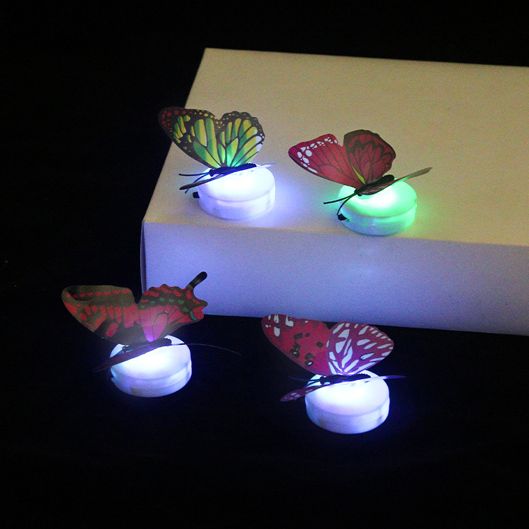 Creative seven-color luminous butterfly night lights can be pasted and decorated. Seven-color night lights are available for wholesale of luminous toys at street stalls Specification drawing