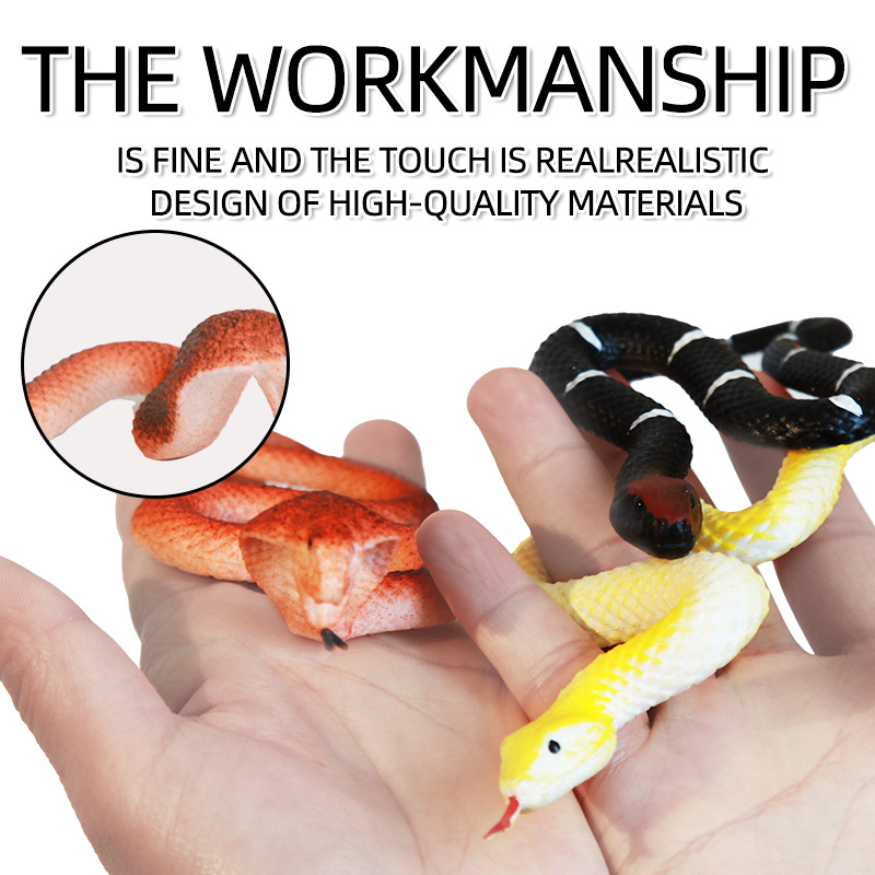 Cross-border simulated snake suction cards expand and become larger when soaked in water. Soft snake children's plastic toys, fake snake animal models wholesale Specification drawing
