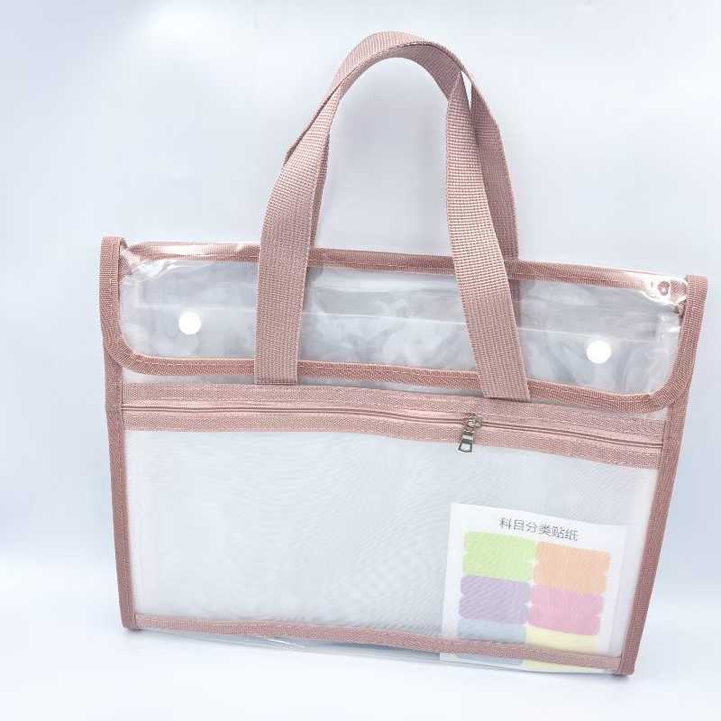 Organ bag, hand-held PVC material bag, office document bag, self-produced and self-sold student stationery and test paper bag details Picture