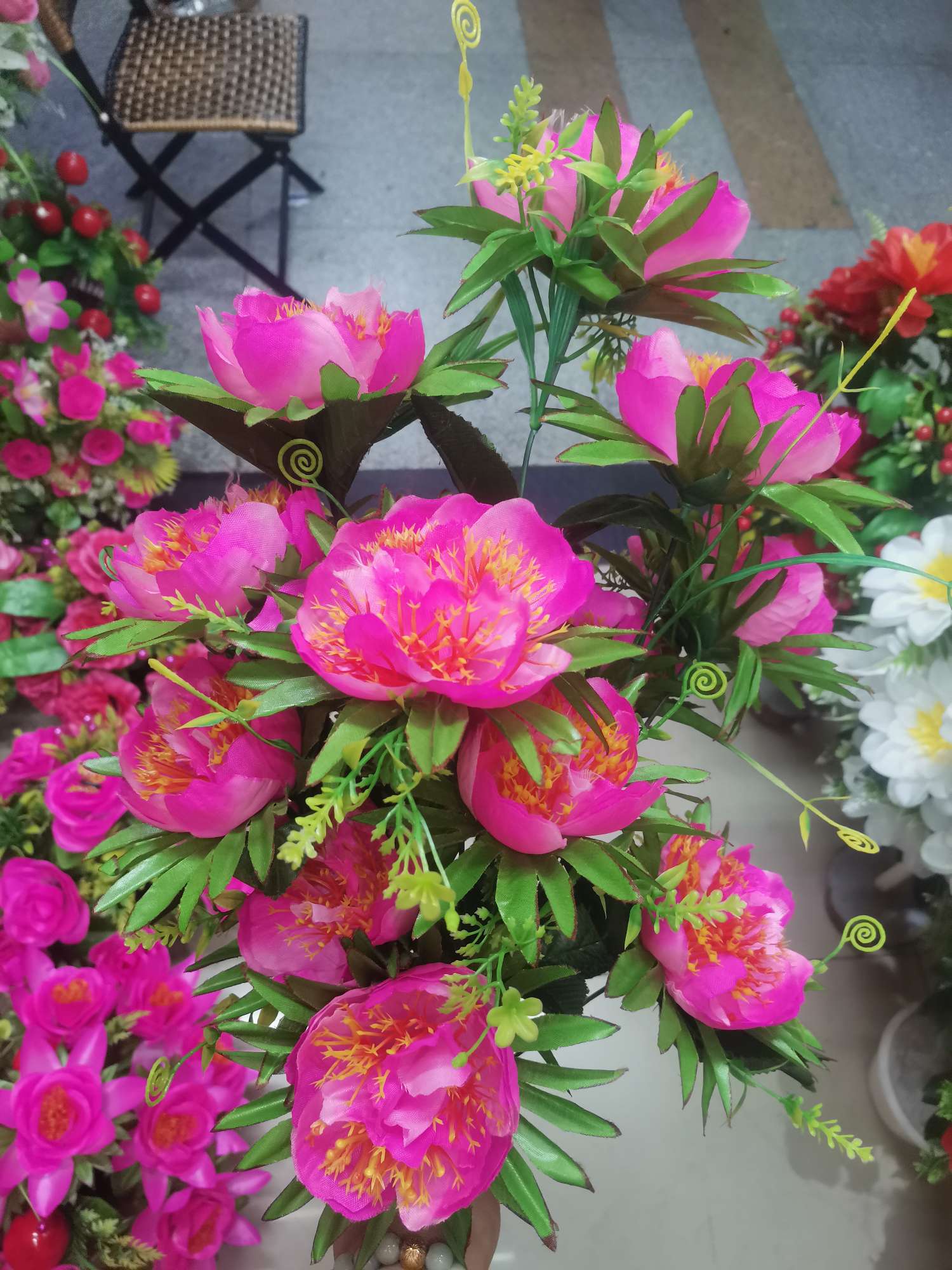 Simulated handicrafts, gift displays, Phalaenopsis simulated petals, dried flowers, sweet potato leaves simulated flowers, gladioli decorative items details Picture