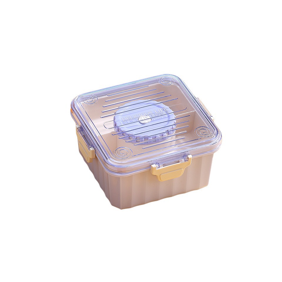 J35-7094 Personalized lunch box, new style with tableware and rice, insulated lunch box, food preservation box, microwave-safe lunch box Item Picture