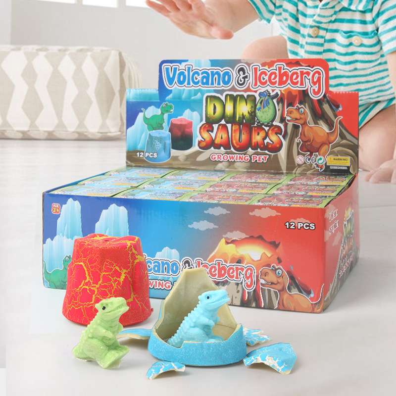 Wholesale of cross-border volcanic hatching dinosaur eggs soaked in water to expand children's and babies' educational diy blind box small toys full figure