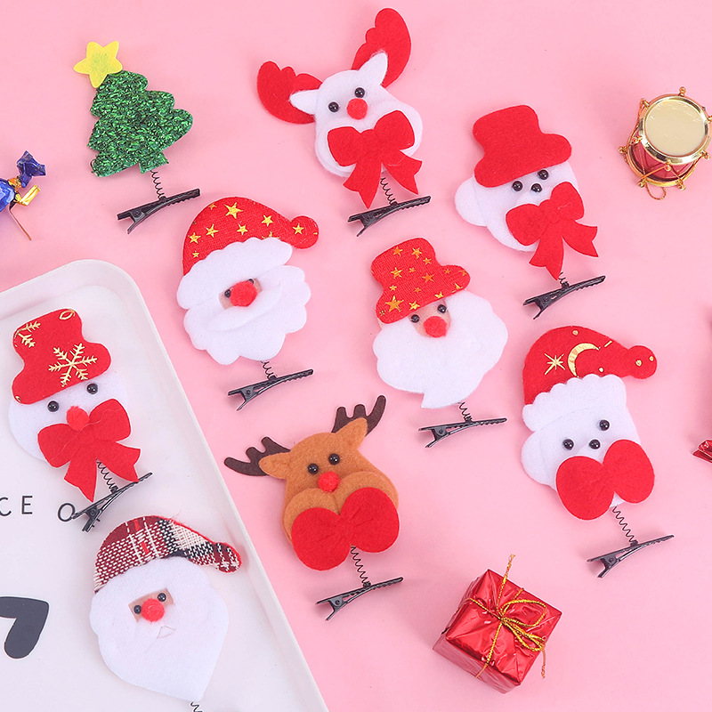Christmas hairpins, children's hairpins, Christmas gifts, Santa Claus hairpins, Christmas gifts, plush Christmas hairpins details Picture
