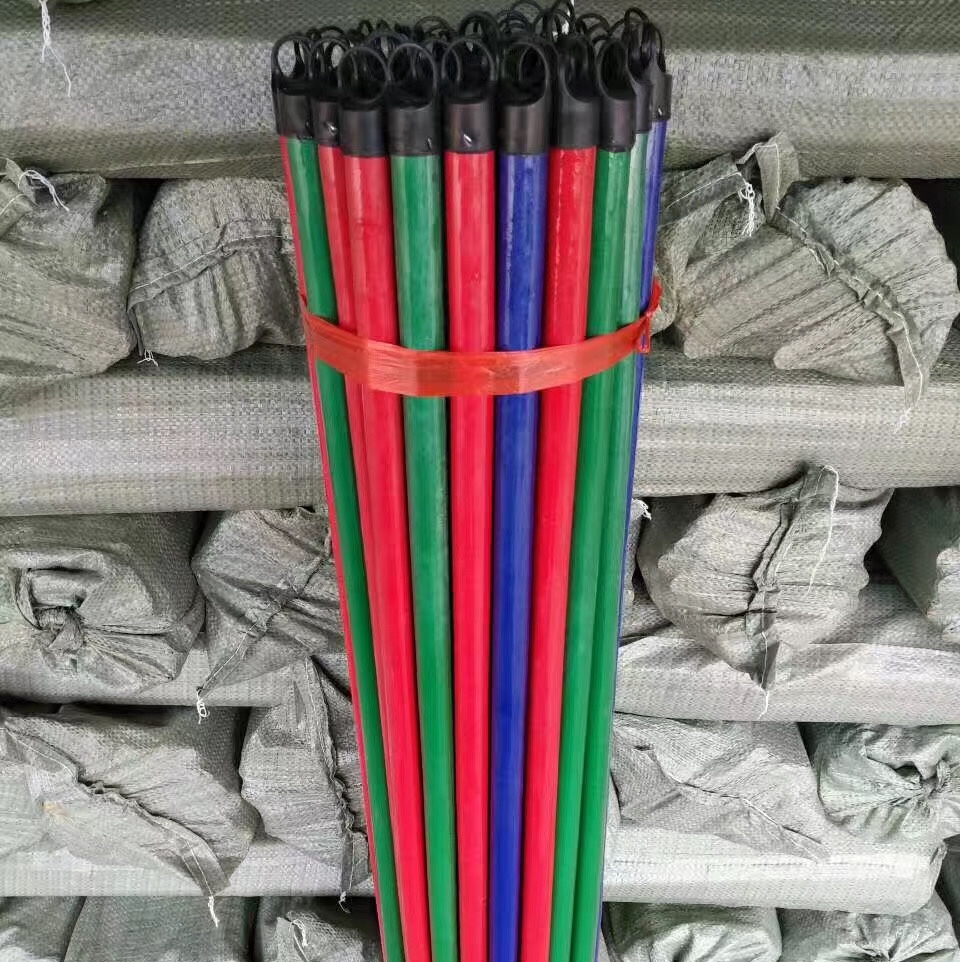 1.2M红蓝绿杆 包塑杆 扫把杆子扫把杆子