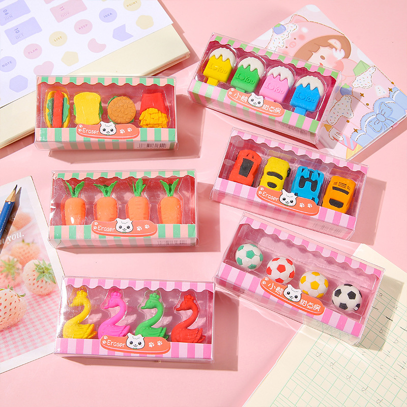 Children's creative simulation erasers, cute student box erasers, dessert-shaped pencil erasers, stationery and small gifts details Picture