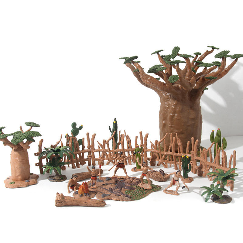 Primitive man sand table model, children's educational and educational toys, simulation plant breadfruit tree model, early education and popular science toys Item Picture