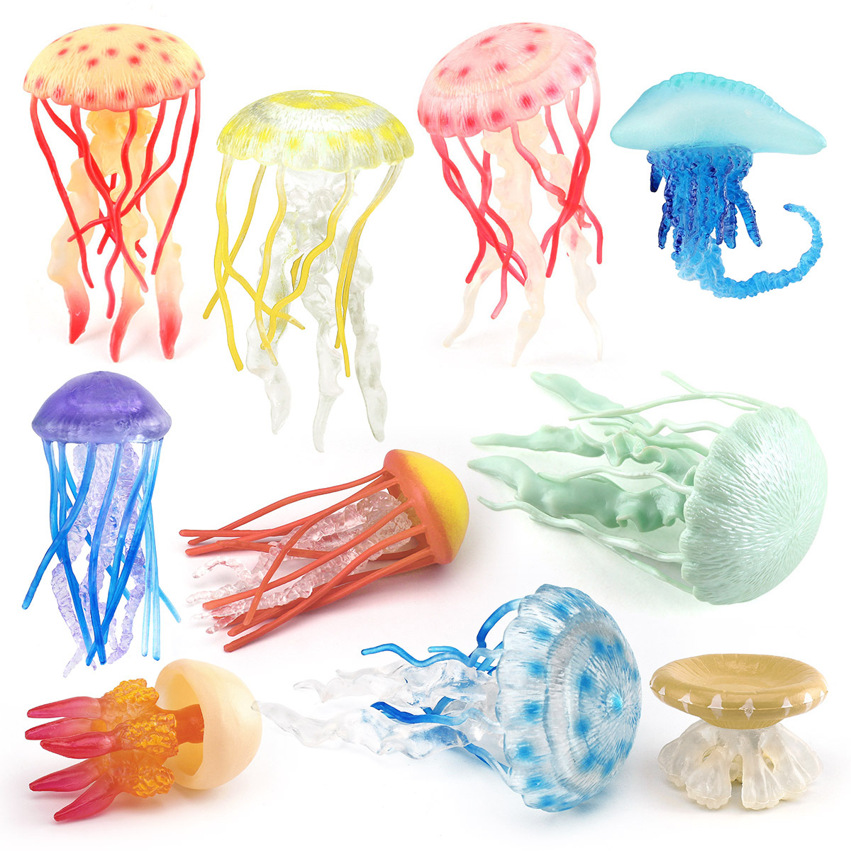 Cross-border children's simulation Marine underwater creatures jellyfish, static figurines, decorative ornaments and toys details Picture