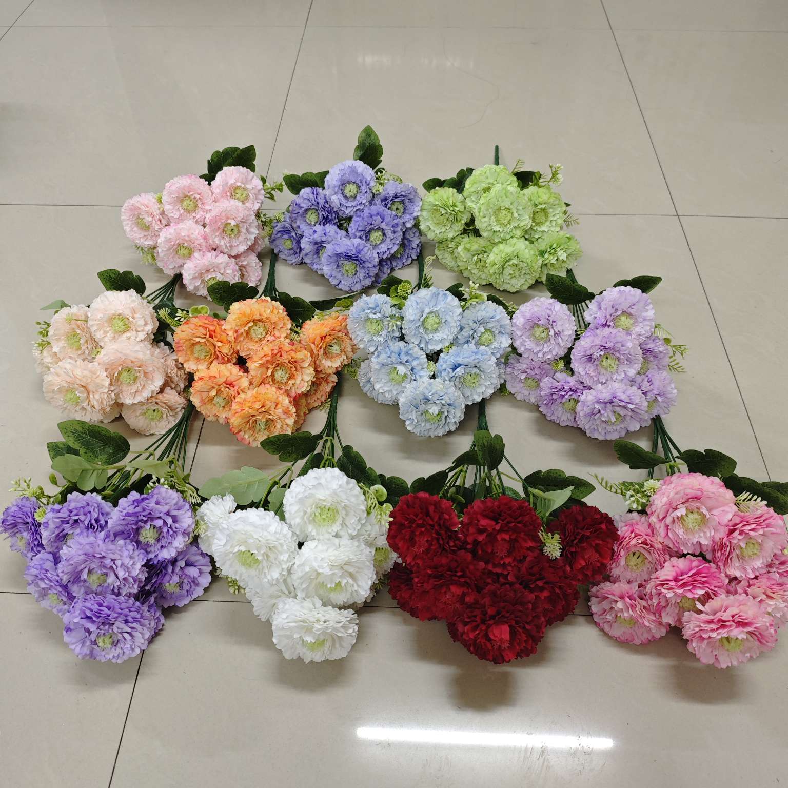 厂家现货仿真花9头虫草花新品地插花庭院花园家居装饰仿真假花仿真花干花摆设