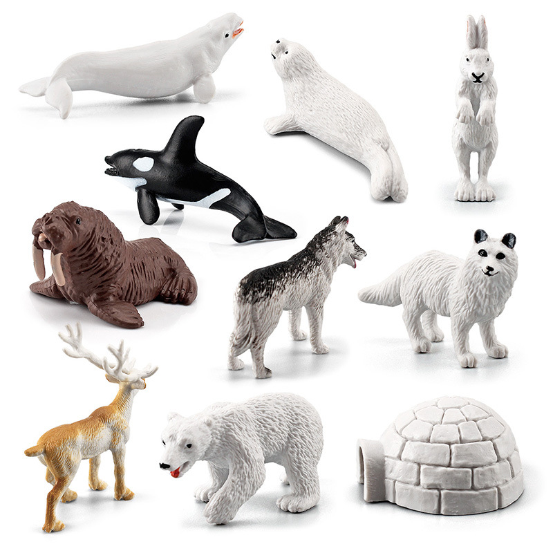 Cross-border best-selling realistic small solid Arctic animals: polar bears, Arctic foxes, seals, walruses, whales and other polar animals details Picture