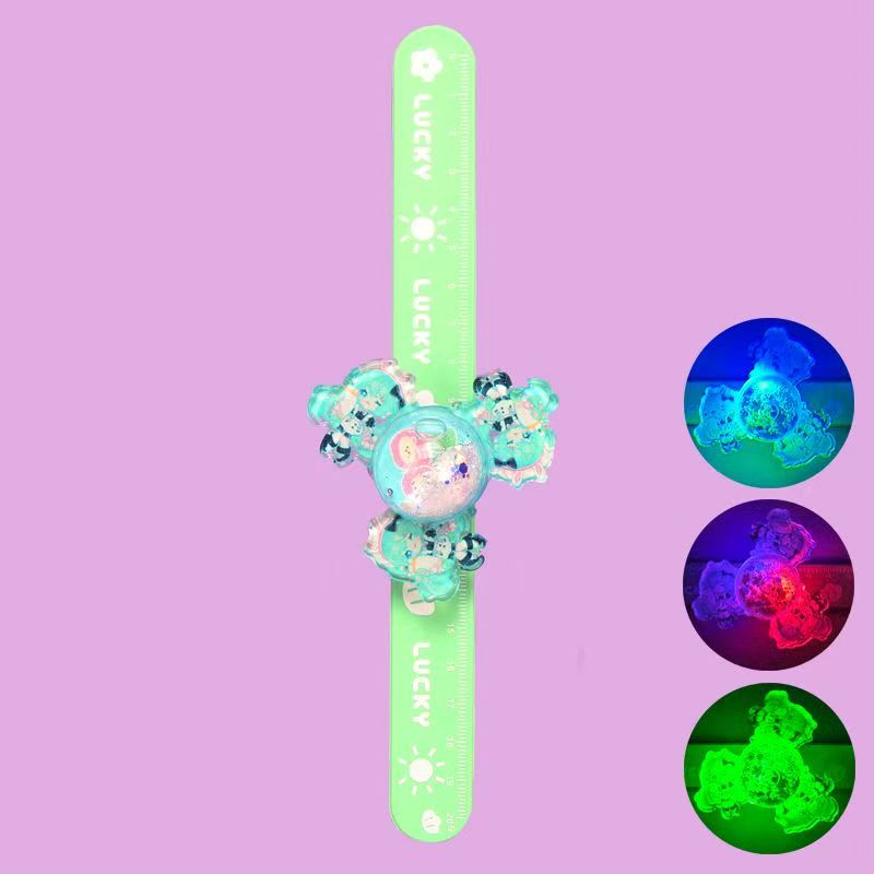 陀螺啪啪圈带灯手环白底实物图