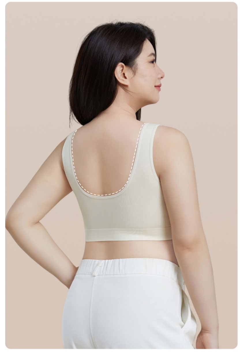 Extra-large seamless lingerie, women's beautiful back, wide shoulder strap, breathable fixed cup bra, large chest makes smaller, thin beautiful back vest Specification drawing
