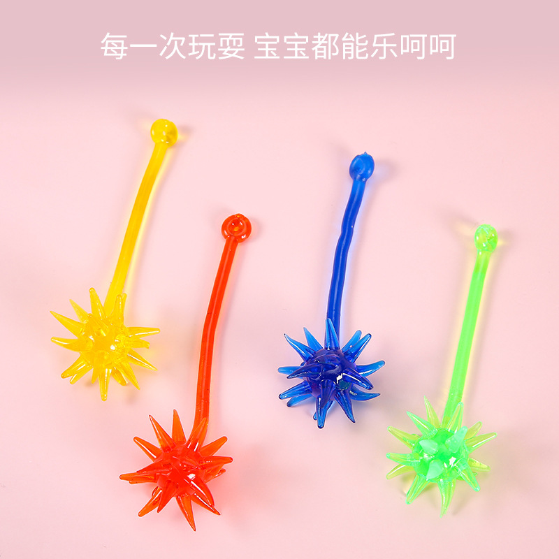 Nostalgic children's fun toy: Sticky meteor hammer, soft rubber, hand-swinging sticky ball, stretchable sticky elastic large sticky hammer Specification drawing