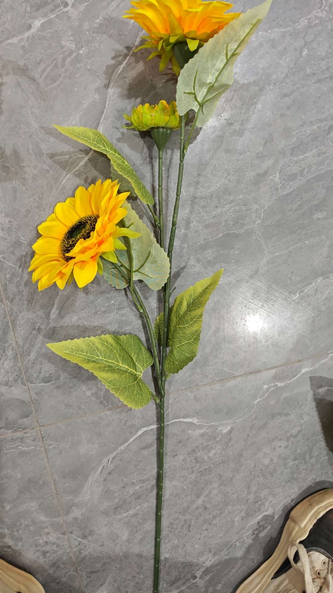 仿真花太阳花，向日葵，单支太阳花，5叉太阳花，装饰品，工程花。详情图2