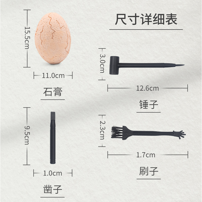 Carefully selected cross-border educational dinosaur Digging toys 2024 New models for children's interest training and archaeological digging toys Specification drawing