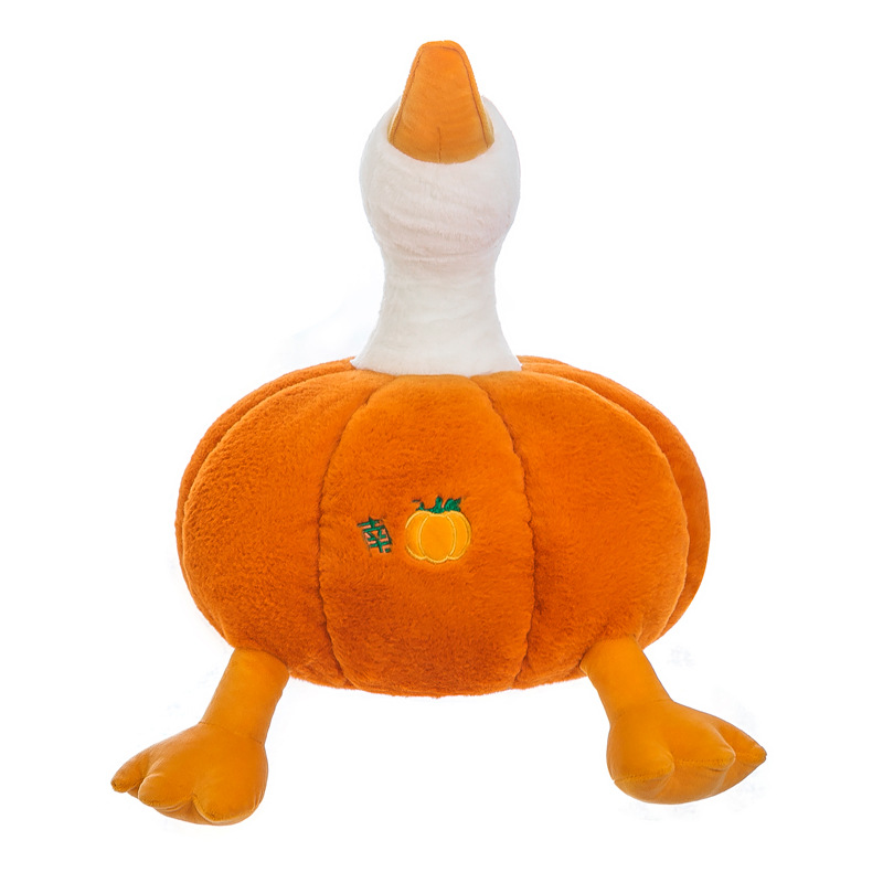 Big white goose plush toy, elastic cotton sleeping pillow doll, bed cushion, creative new pumpkin goose large doll Item Picture