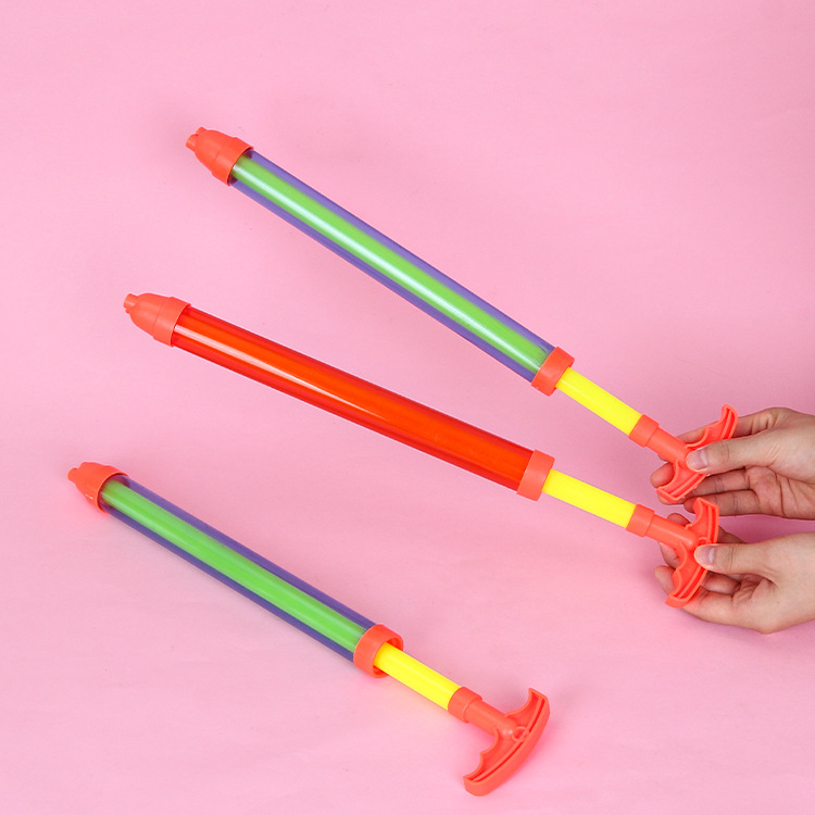 Children's toy pull-out extended water gun, water cannon, rafting, water play, beach, street stall toy, transparent water pump Specification drawing