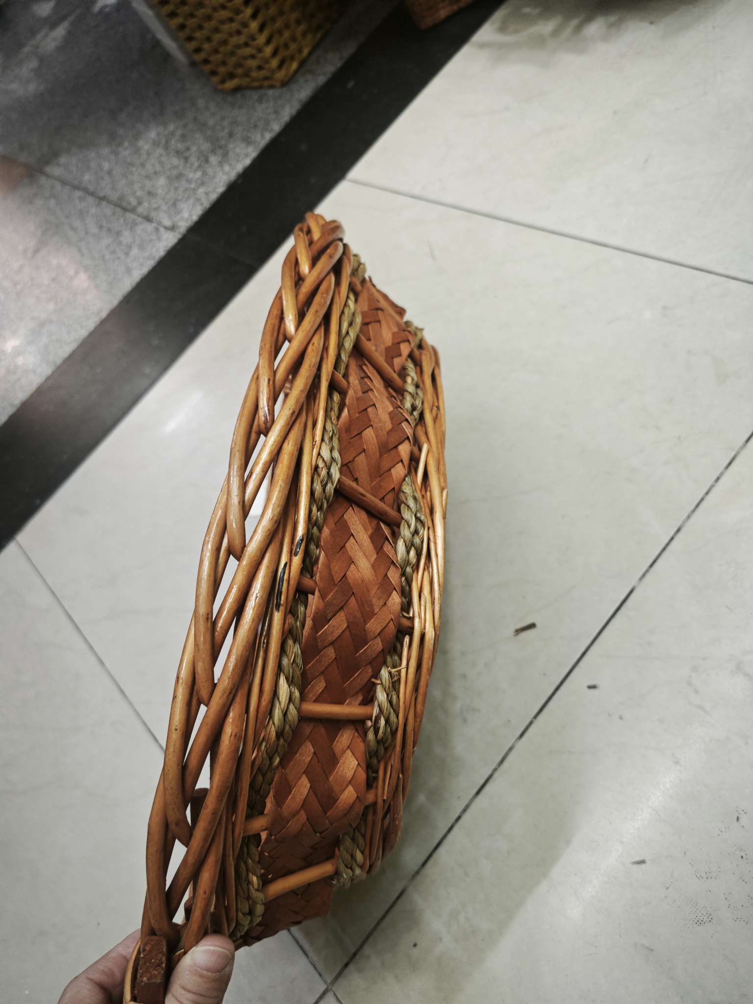 柳编工艺品礼品超大花艺手提篮民间手工柳编花篮家居装饰送礼品白底实物图