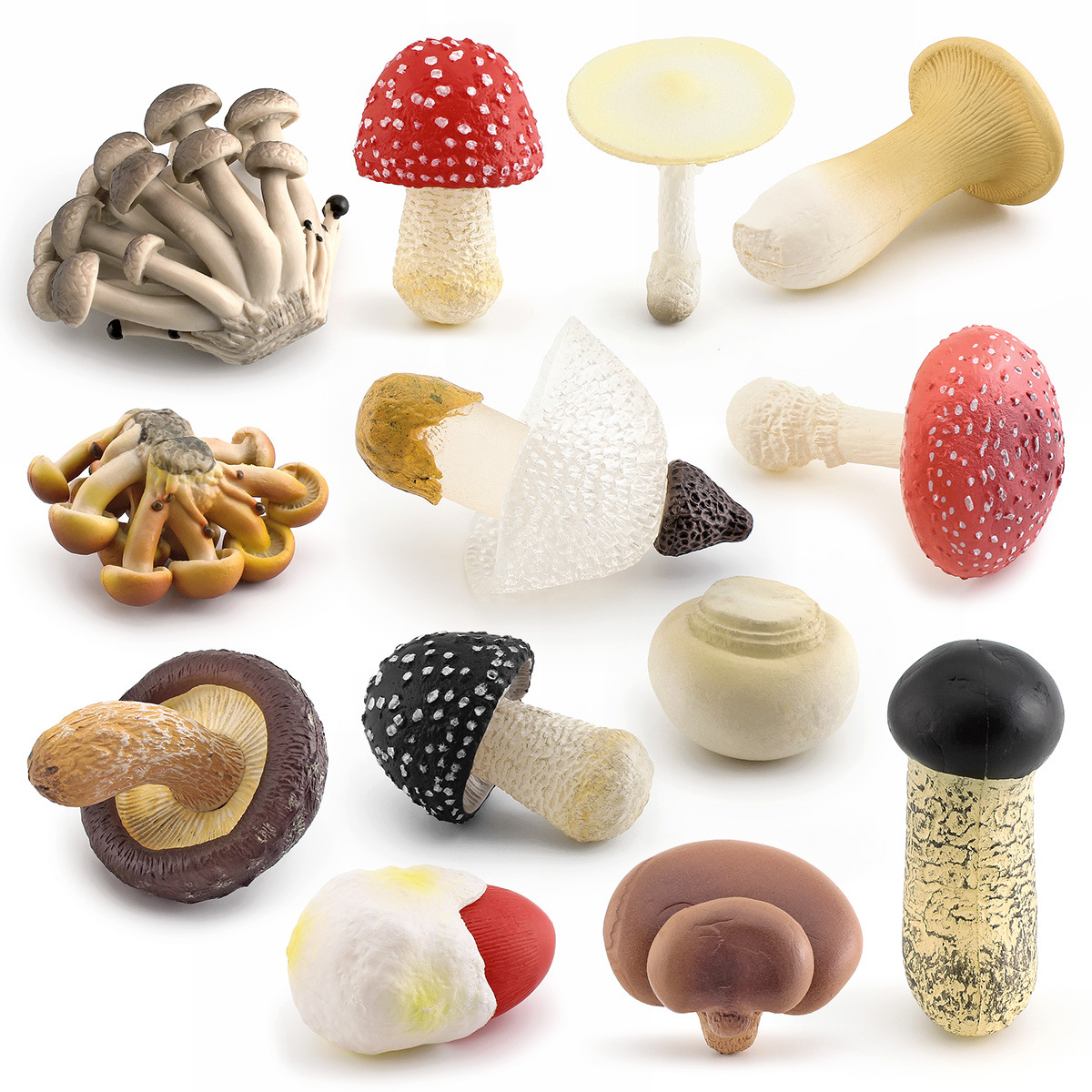 Cross-border simulation fungus mushroom model: Shiitake mushroom, white poison, Amanita, Pleurotus eryngii, Matsutake, double Abalone mushroom, poison rope umbrella ornament full figure