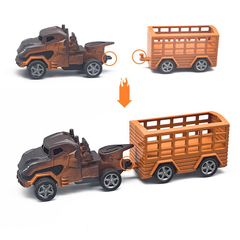 Qiqu Foreign Trade Creative Children's toys in stock wholesale, new hand-pulled trolley molds, simulated dinosaur rebound cars Item Picture