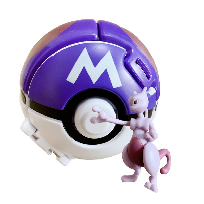 Pokemon Flip Pet Poke Ball, Mewtwo Spitfire Dragon, Johnny's Pocket Monster Pokeball model toy details Picture
