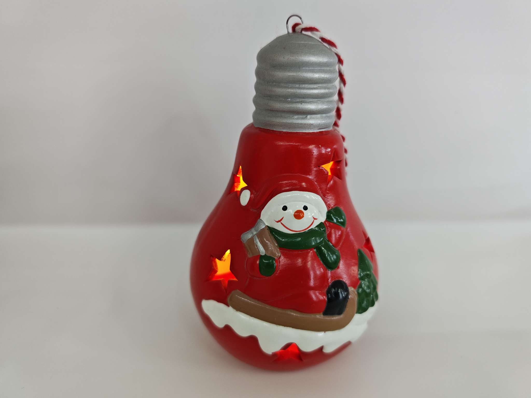 圣诞陶瓷带LED灯摆件产品图