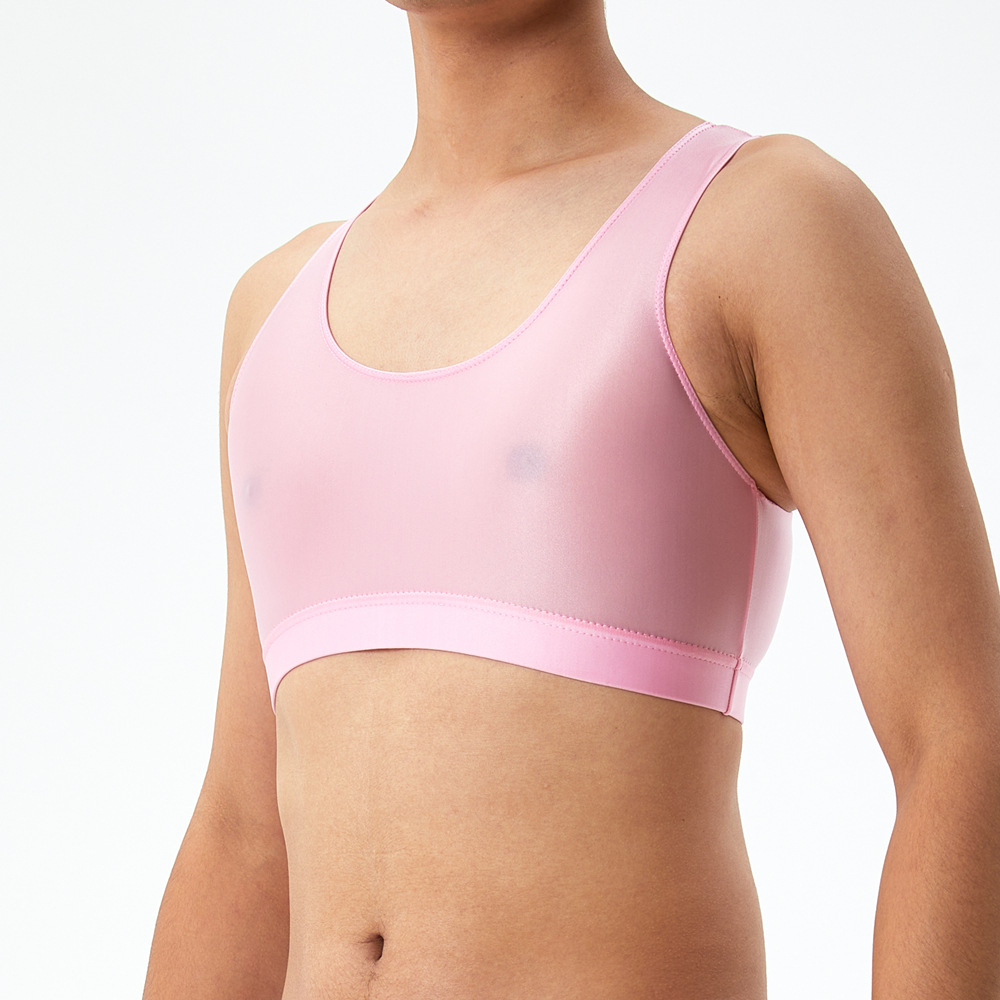 男女油亮光泽丝滑透明性感背心高弹大码透气健美跨境亚马逊速卖通   男士背心背心男士宽松休闲