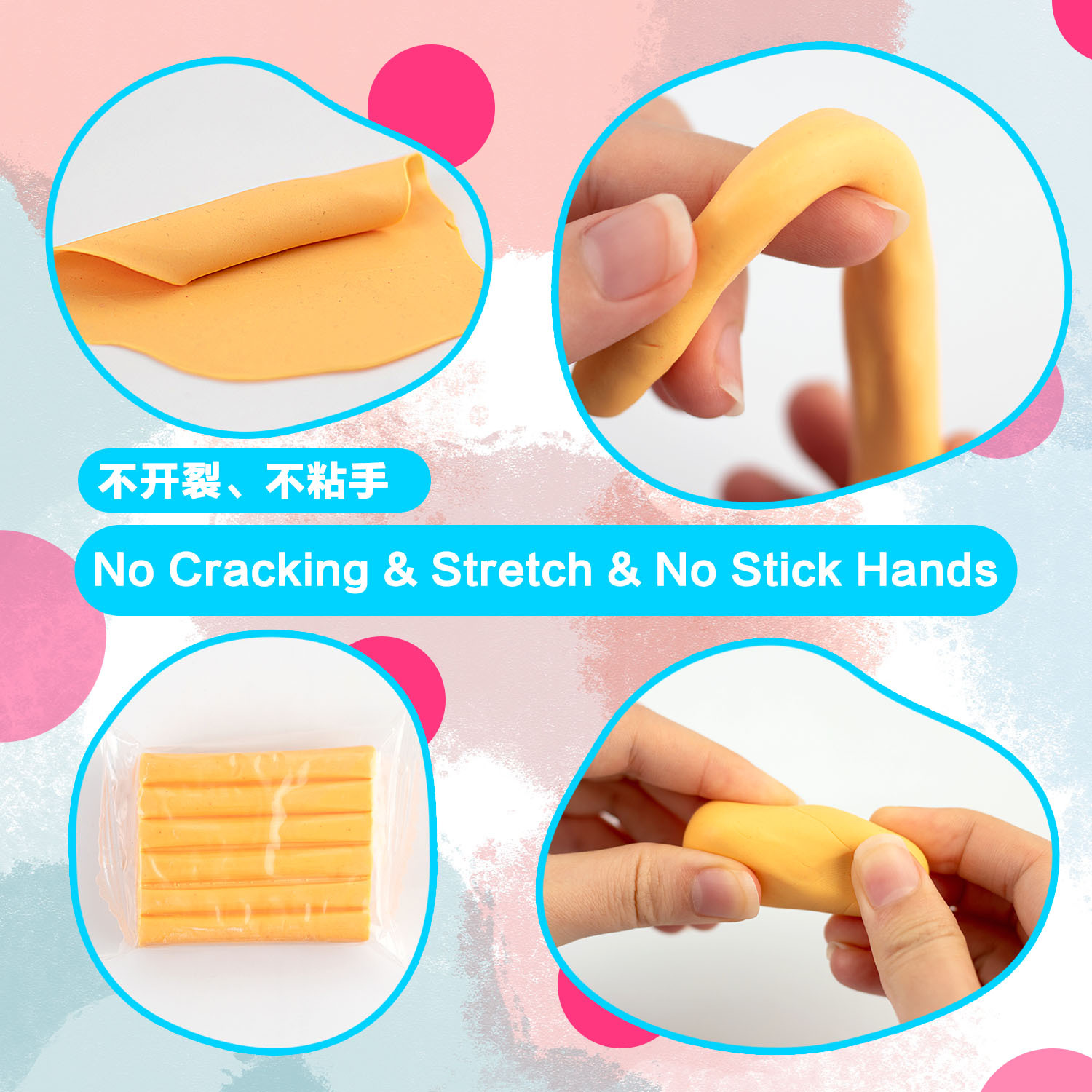 Soft clay 50-color and 24-color clay plasticine hand-held box, Amazon oven clay, colored clay tool set Specification drawing