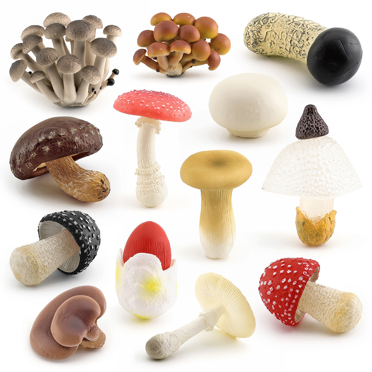 Cross-border simulation fungus mushroom model: Shiitake mushroom, white poison, Amanita, Pleurotus eryngii, Matsutake, double Abalone mushroom, poison rope umbrella ornament details Picture