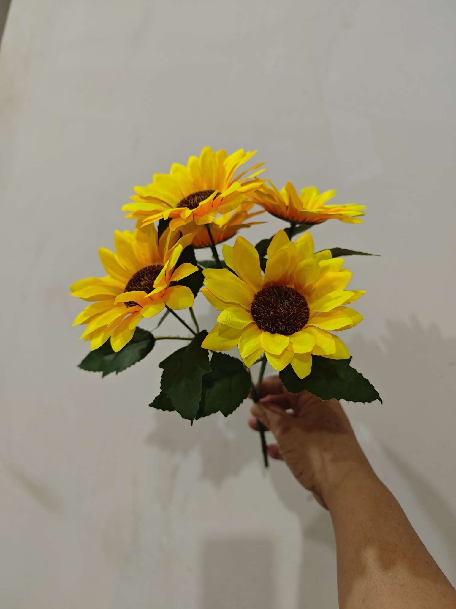 仿真花太阳花，向日葵，单支太阳花，5叉太阳花，装饰品，工程花。