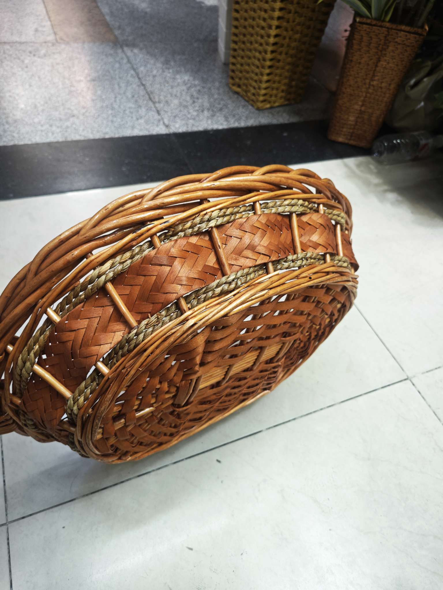 柳编工艺品礼品超大花艺手提篮民间手工柳编花篮家居装饰送礼品产品图