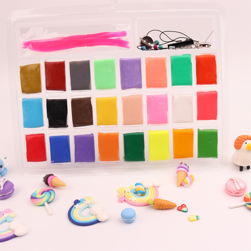 Liyuan Factory supplies 12-color and 24-color soft clay and colored clay sets of 10 grams for children's diy polymer clay toys Item Picture
