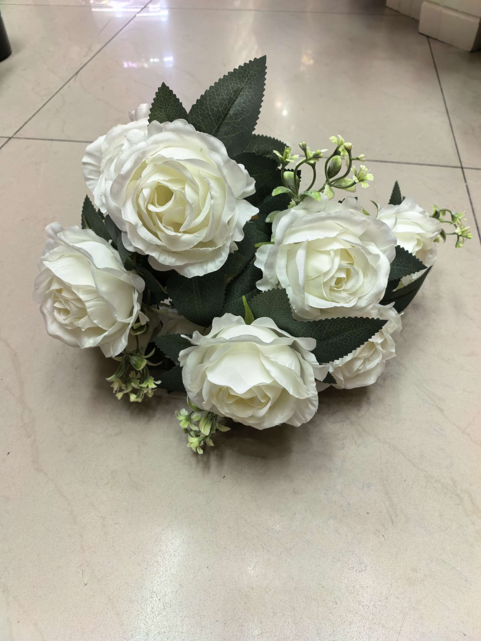 11 pieces of cocoa rose artificial flowers for home decoration, green living art detail image 2