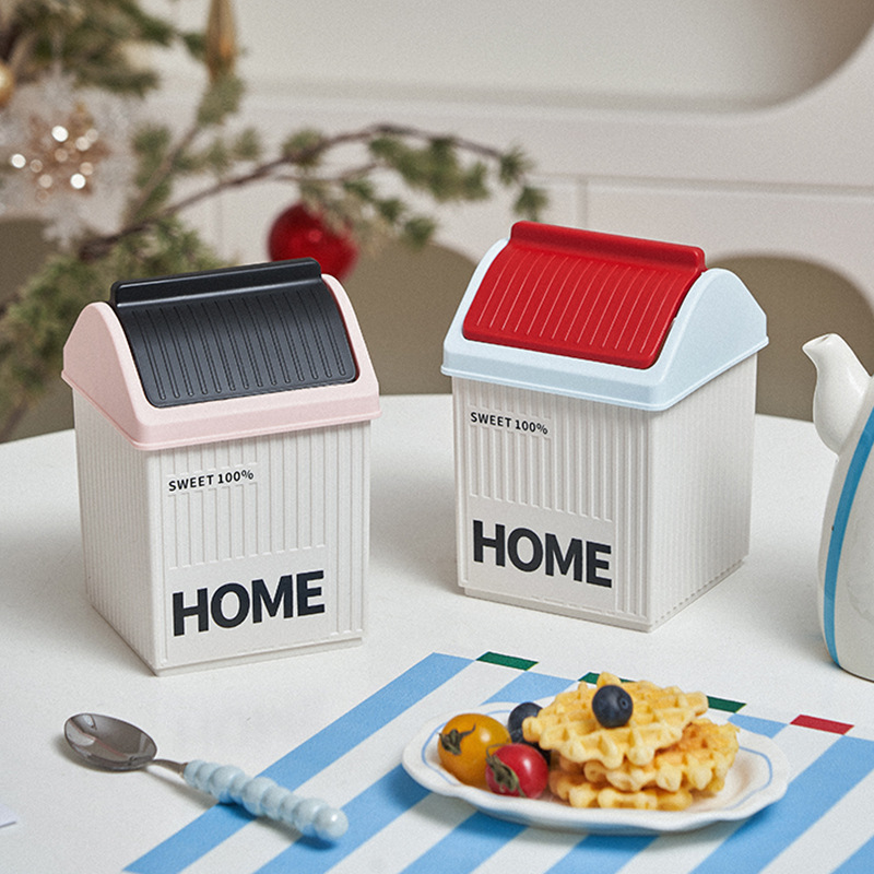 J06-6996桌面垃圾桶迷你小型可爱收纳盒房屋收纳桶办公宿舍桌面纸篓收纳桶