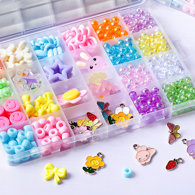Brand YOZO, item number A-3, bracelet classification, children's beaded diy material package accessories, girls' crystal bracelet, necklace bracelet, girls' acrylic educational toys Item Picture