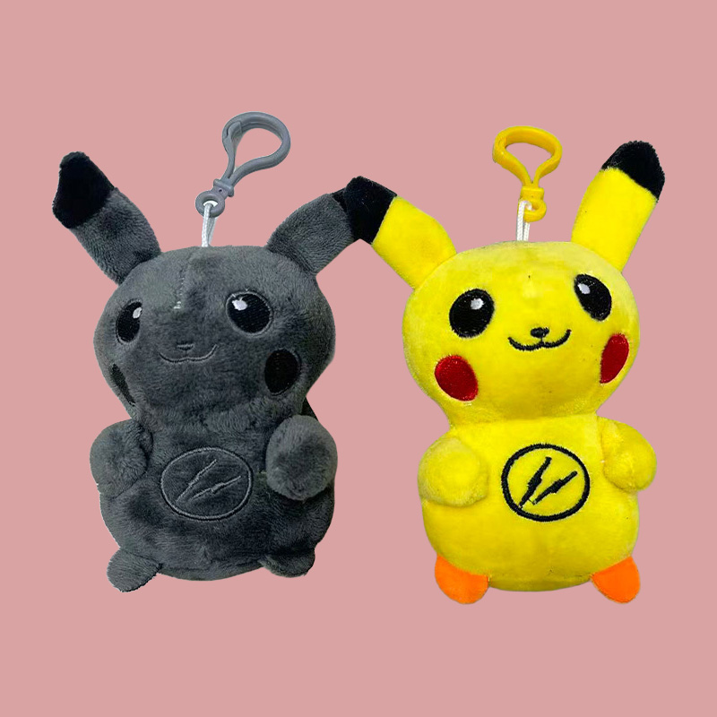 Lightning pikachu hiroshi fujiwara animal juguete de peluche personificativo venchuang souvenir muñeca creativa colgante de perimetro de dibujos animados colgante de peluche llavero muppet colgante adorable decoración clip de regalo máquina de muñeca fábrica venta directa