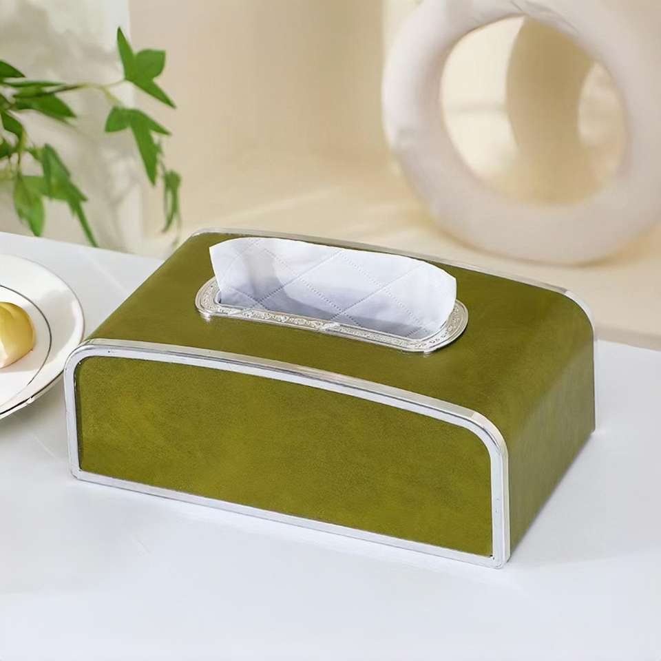 Tissue storage box, tissue box, living room tissue box, light luxury and high-end feel, commercial tissue box with spring, logo printed detail image 10