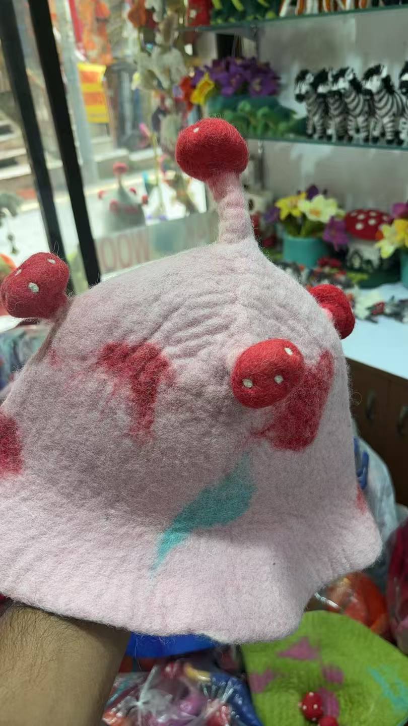 尼泊尔羊毛毡帽帽子细节图