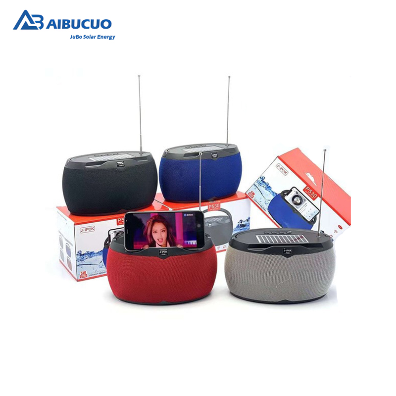 AIBUCUO Jubo P530 Black/Blue/Red/gray Solar Bluetooth speaker radio with light function AIBUCUO details Picture