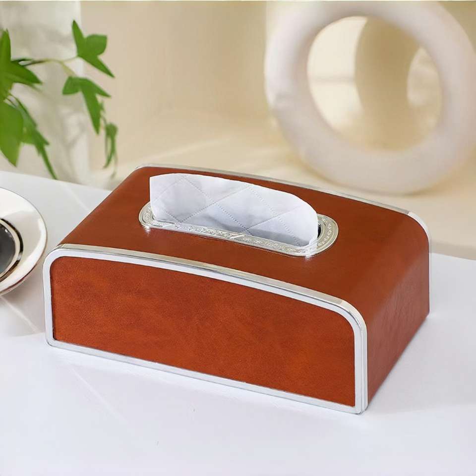 Tissue storage box, tissue box, living room tissue box, light luxury and high-end feel, commercial tissue box with spring, logo printed detail image 7