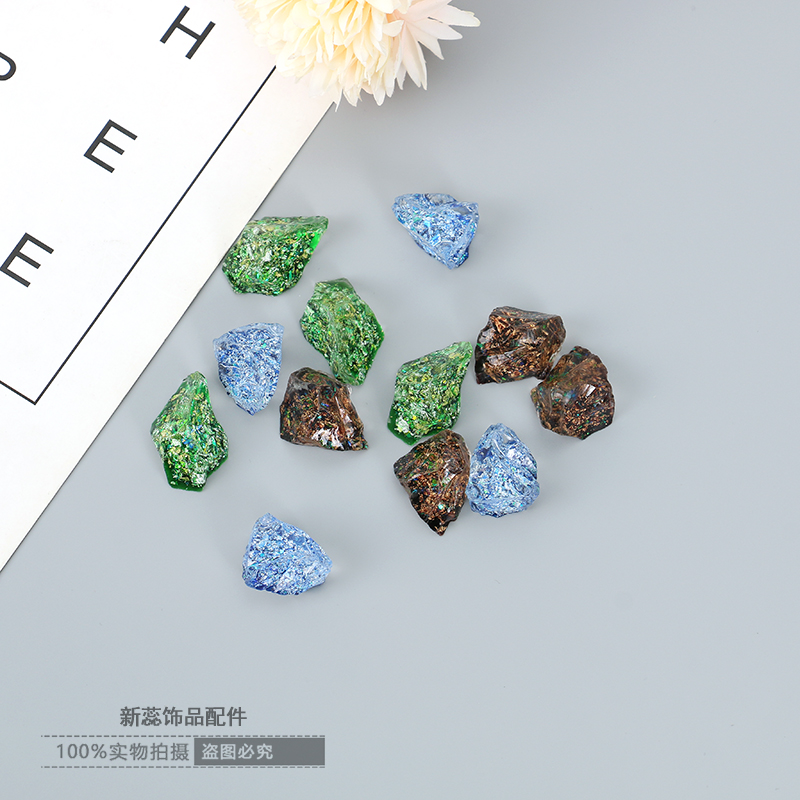 厂家直销树脂贴片圆形12mm琥3123123珀金箔戒面手工材料diy耳饰服装配件