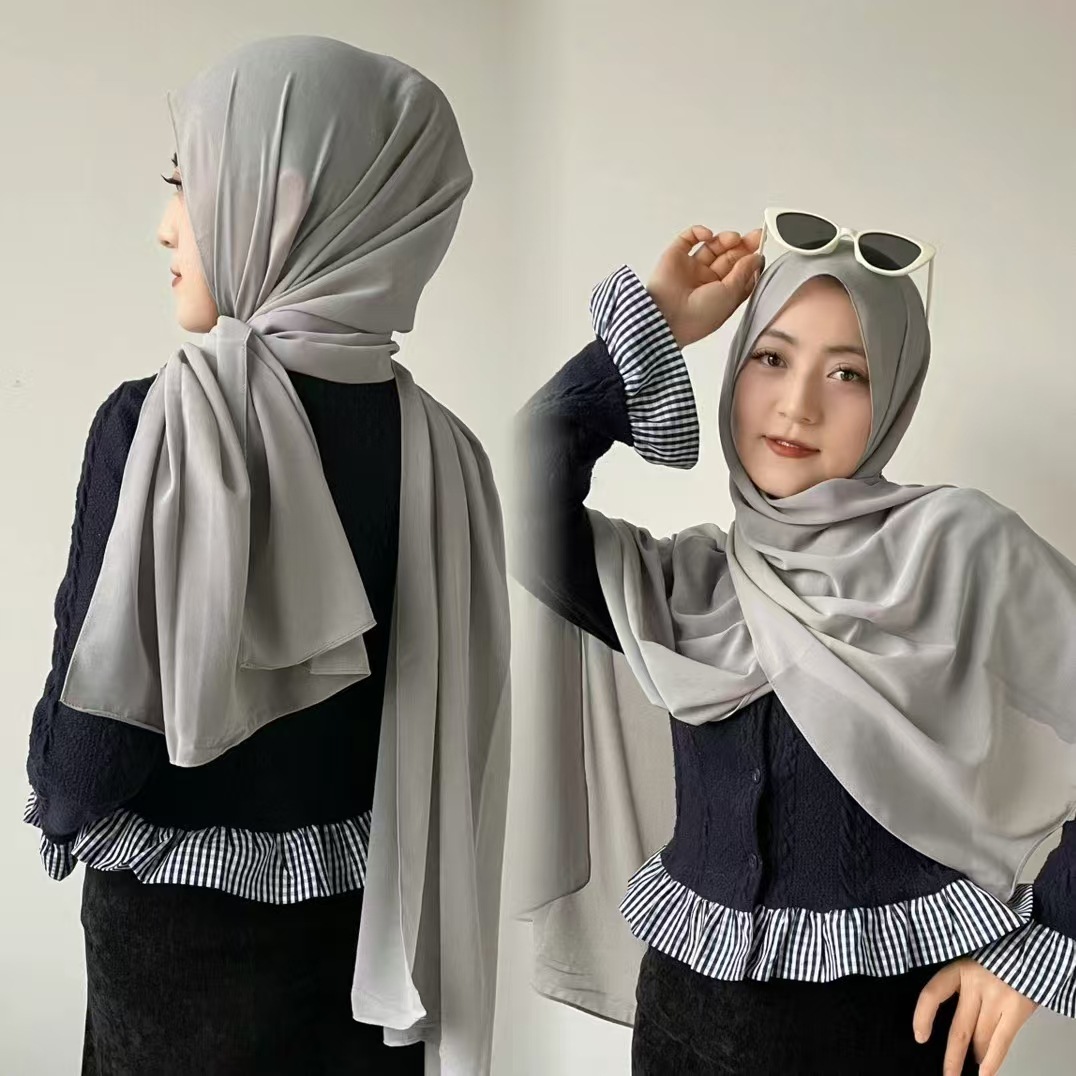 优质女士穆斯林时尚祈祷头巾民族风优质尼达面料头巾长三角1+2面料头巾长三角1+2